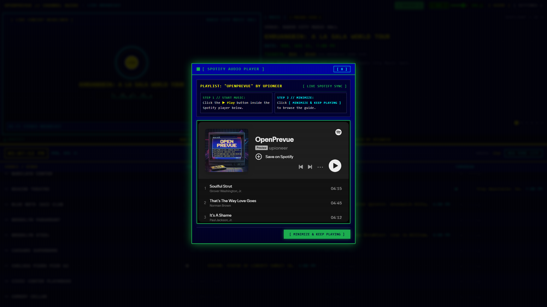 SPOTIFY RADIO BROADCAST PLAYER DECK